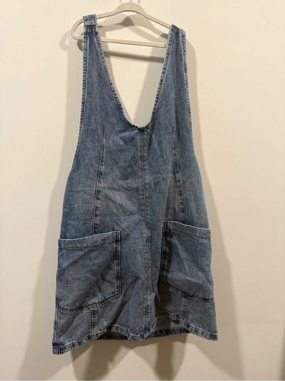 Free People Light Blue Denim Overall Dress